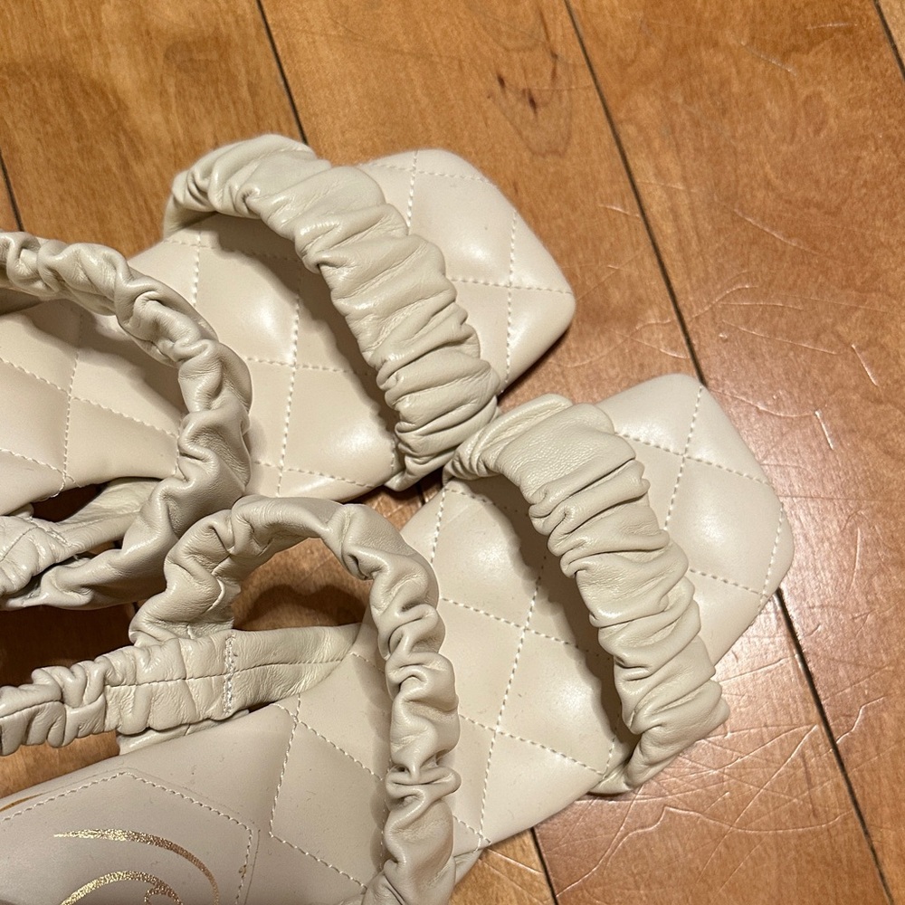 Sam Edelman Cream Ruffled Sandals - Picture 2 of 4
